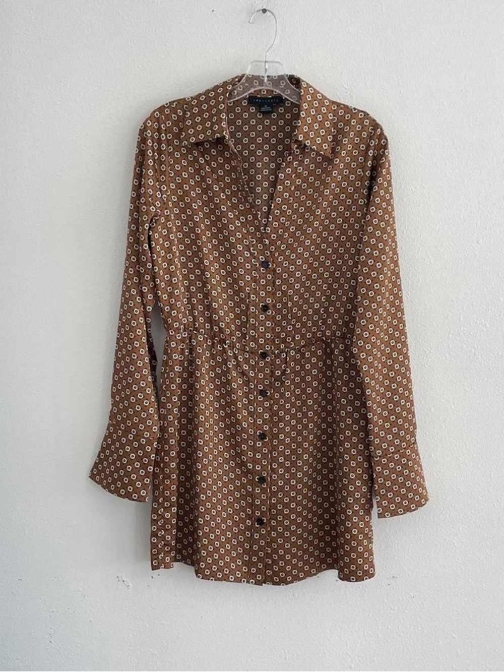 Sanctuary Brown Floral-Print Button Dress